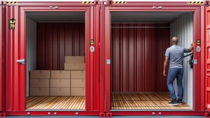 20FT SELF STORAGE CONTAINER WITH BAMBOO FLOOR – BLUE