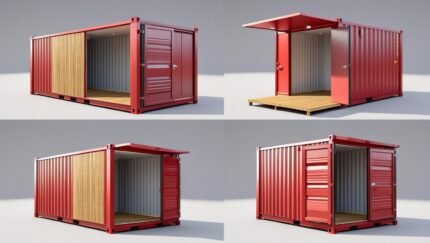 20FT SELF STORAGE CONTAINER WITH BAMBOO FLOOR – BLUE